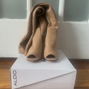 Aldo Thigh High Peep Toe Boots
